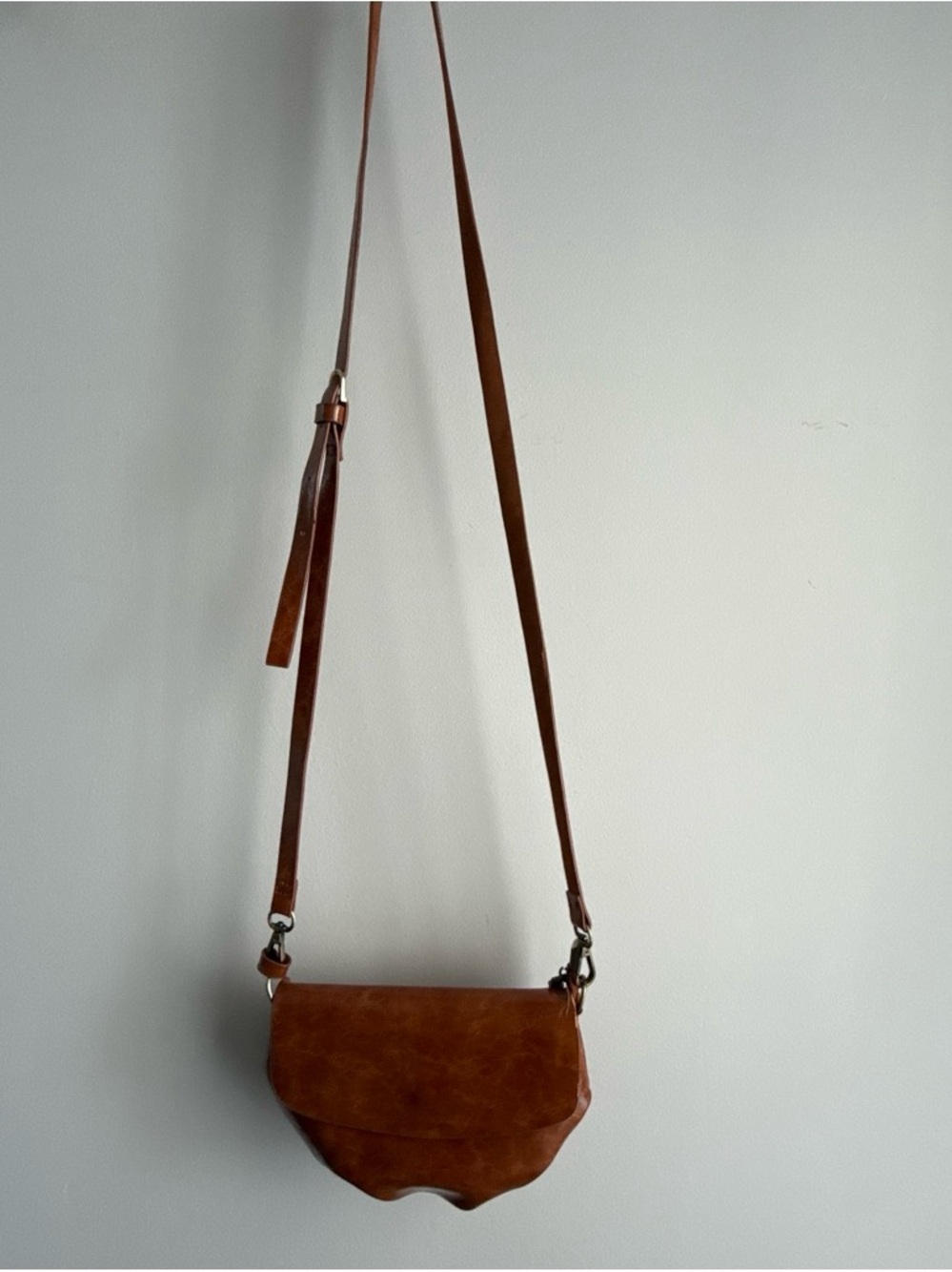 Anthropologie Brown Leather Crossbody Bag